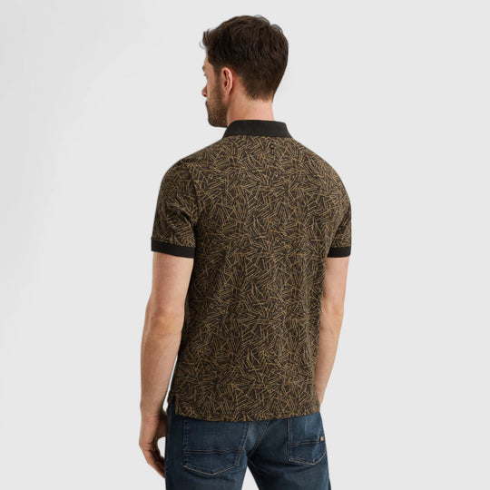 PPSS2506893-9140 PME Legend Polo Slub Jersey All Over Print Obsidian