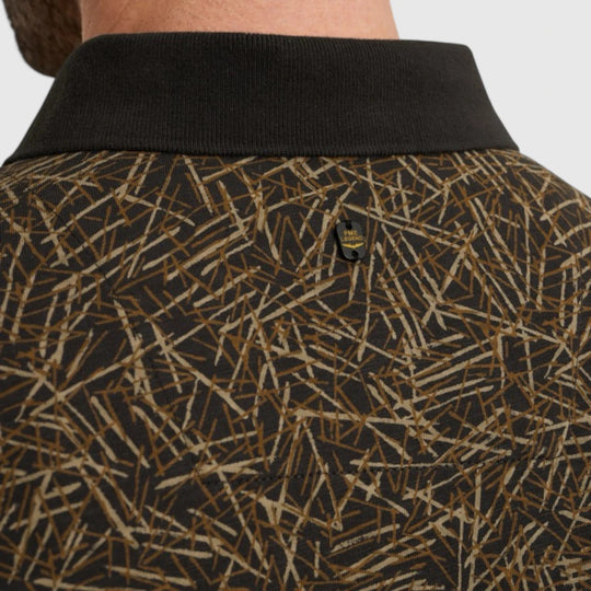 PPSS2506893-9140 PME Legend Polo Slub Jersey All Over Print Obsidian