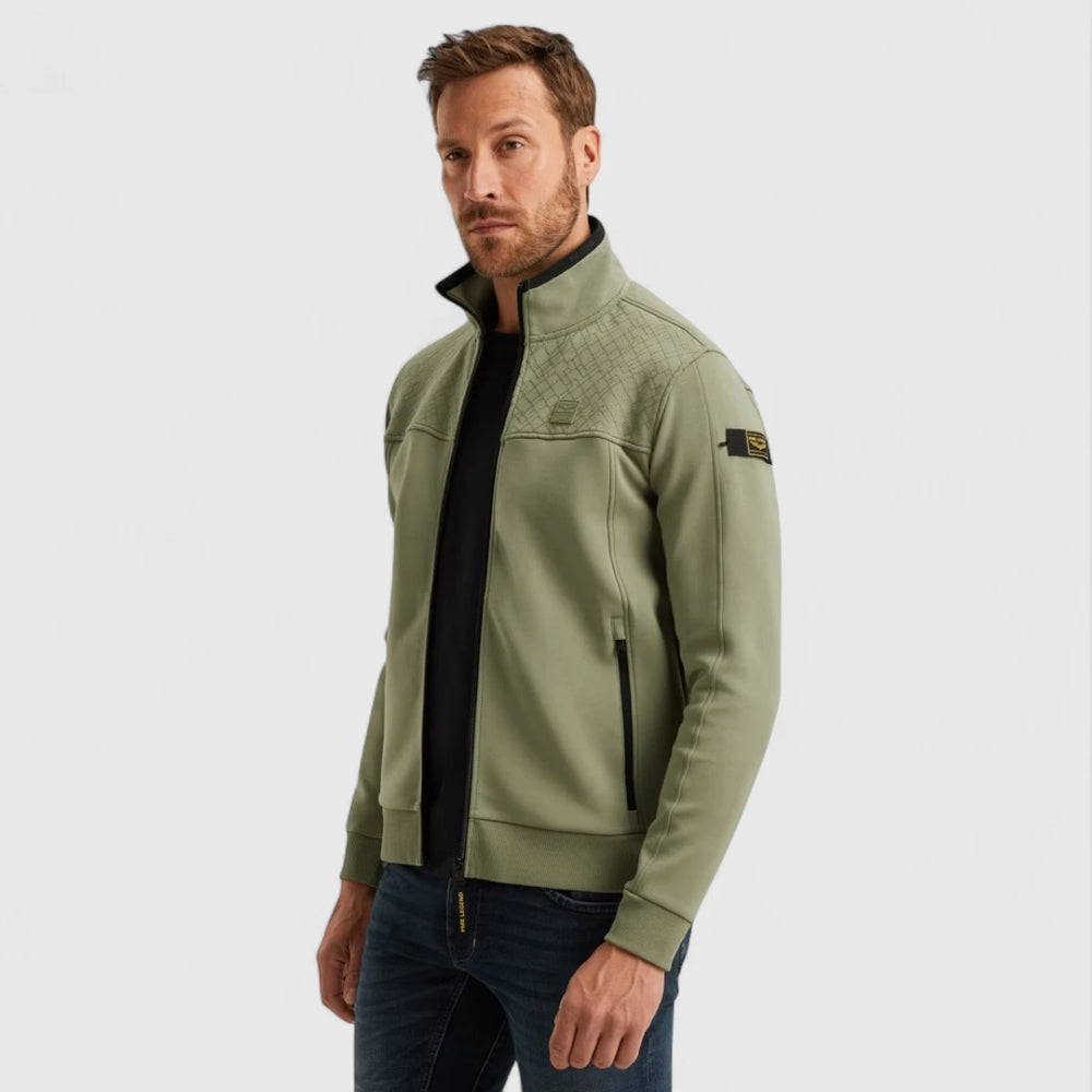 PSW2508437-6379 PME Legend Sweater Zip Jacket Interlock Oil Green / Groen