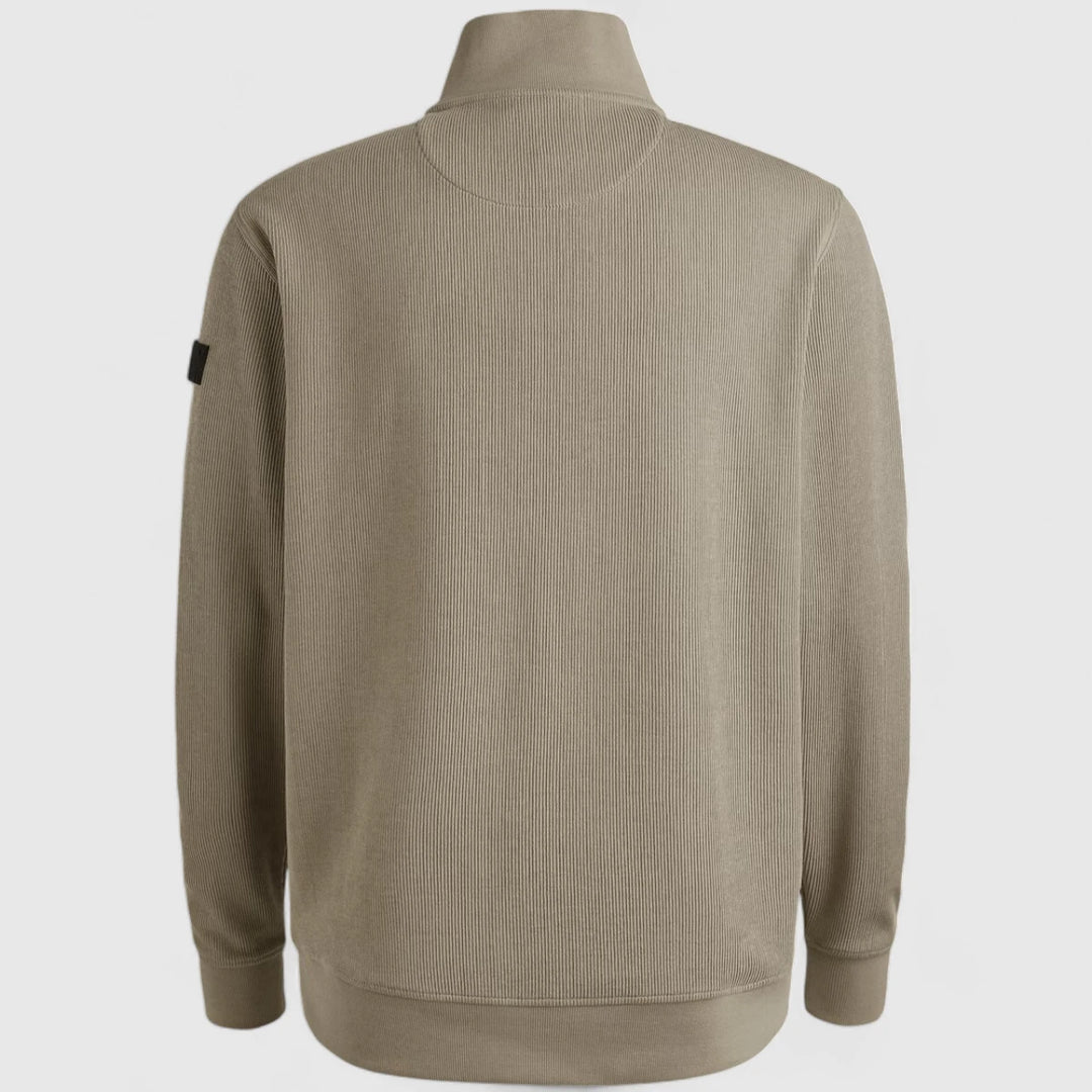 PSW2509457-8011 PME Legend Knitwear Half Zip Collar Knit Look Jersey Seneca Rock