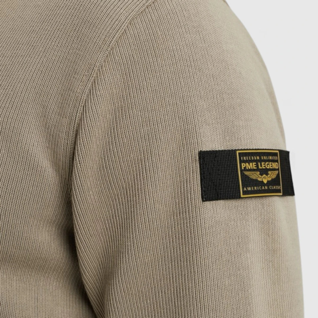 PSW2509457-8011 PME Legend Knitwear Half Zip Collar Knit Look Jersey Seneca Rock