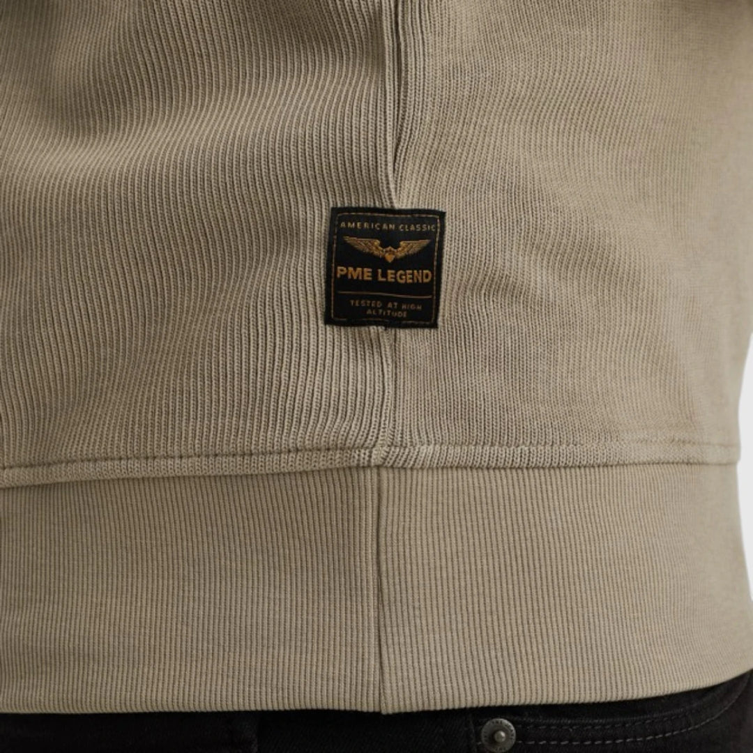 PSW2509457-8011 PME Legend Knitwear Half Zip Collar Knit Look Jersey Seneca Rock