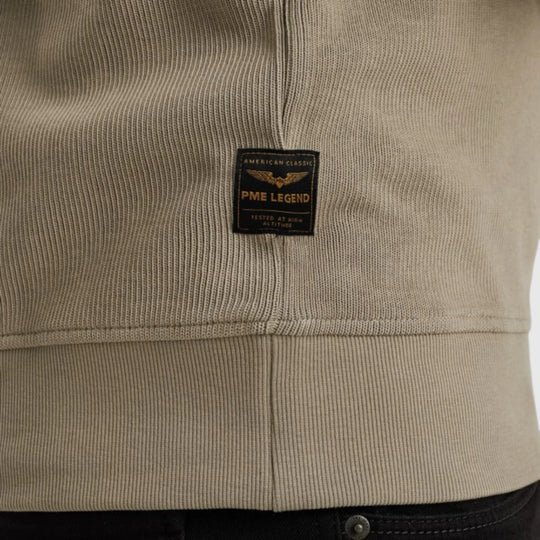 PSW2509457-8011 PME Legend Knitwear Half Zip Collar Knit Look Jersey Seneca Rock