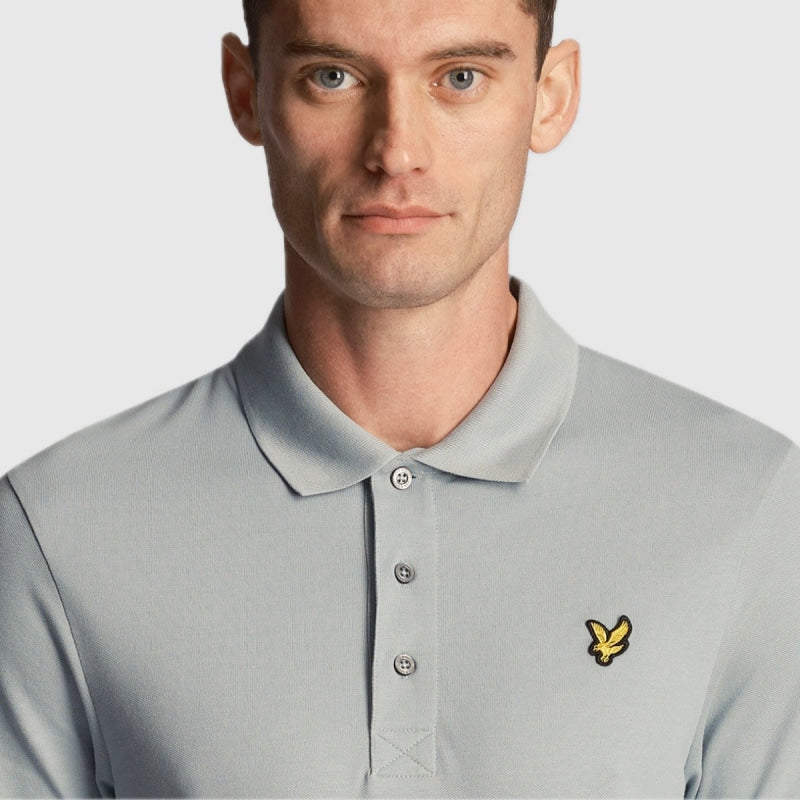 sp400vog a19 plain polo shirt short sleeve lyle & scott polo slate blue crop1