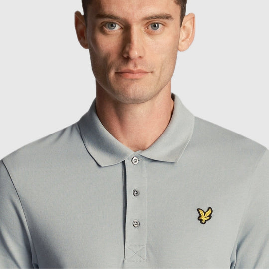 sp400vog a19 plain polo shirt short sleeve lyle & scott polo slate blue crop1