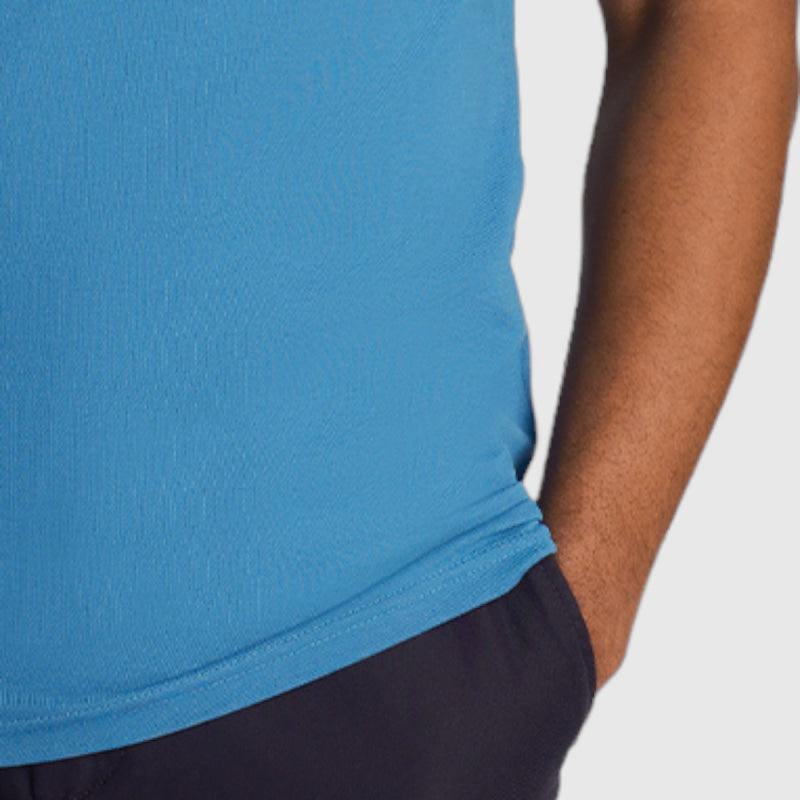 sp400vog-w584 plain polo shirt short sleeve lyle & scott polo slate blue crop3