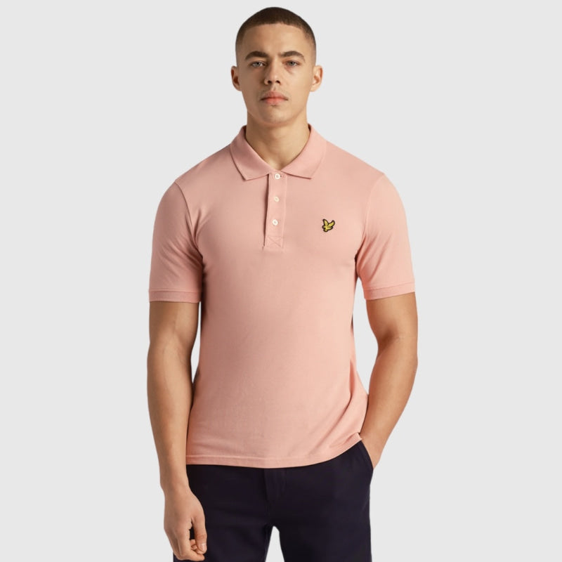 sp400vog-x238 plain polo shirt short sleeve lyle & scott polo palm pink