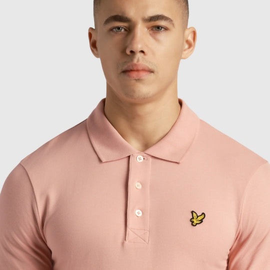 sp400vog-x238 plain polo shirt short sleeve lyle & scott polo palm pink crop2