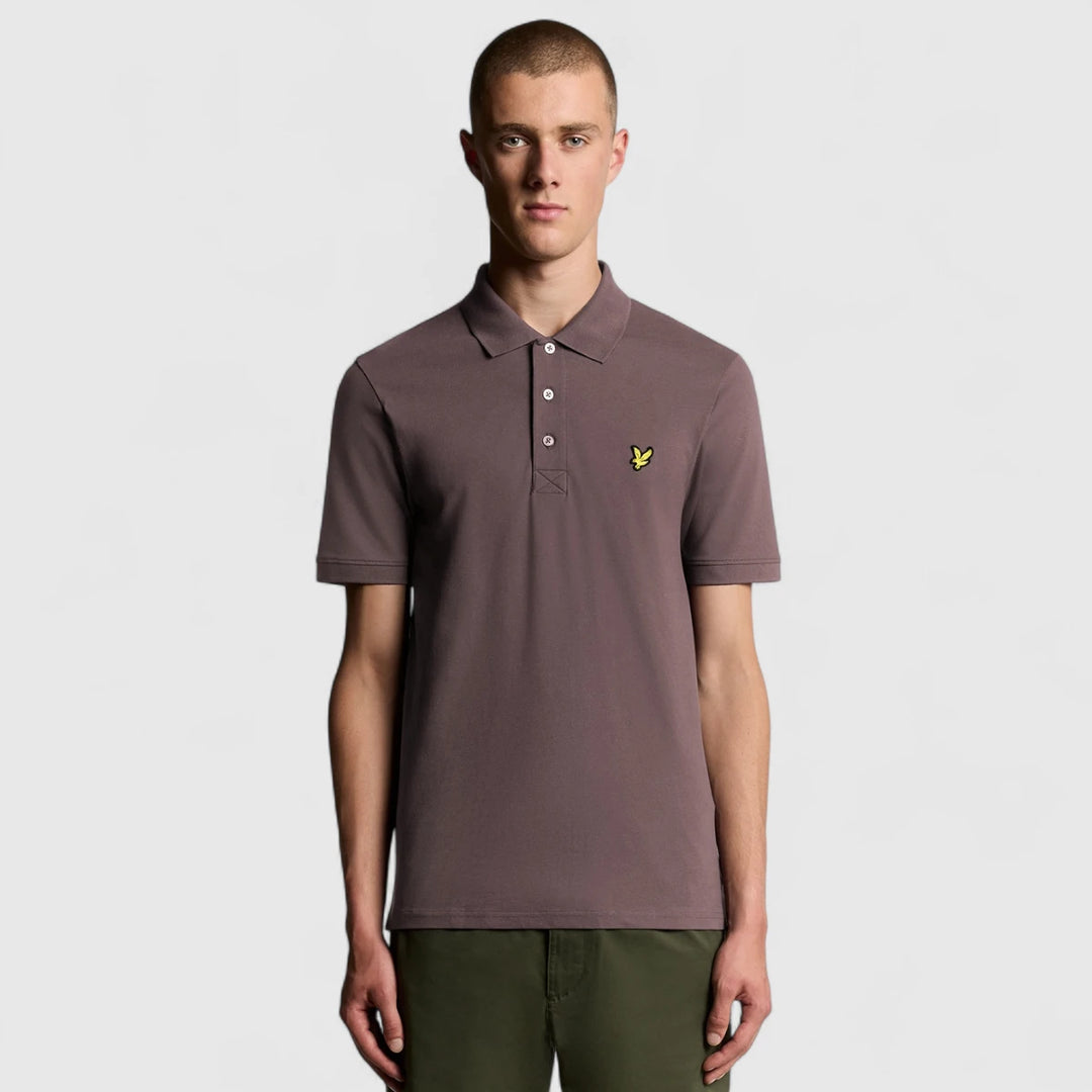 SP400VOG-X863 Lyle & Scott Plain Polo Shirt Short Sleeve Espresso / Bruin