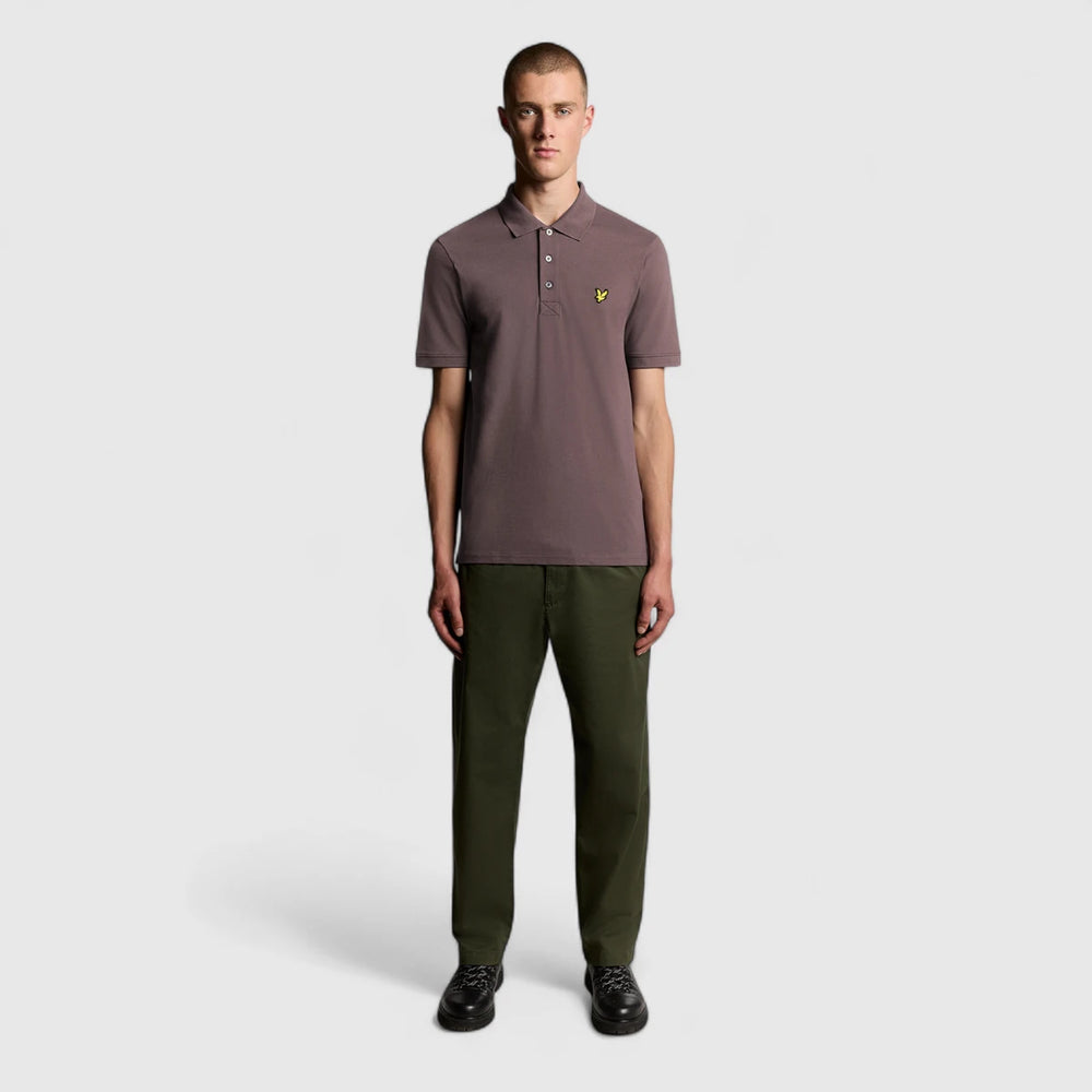 SP400VOG-X863 Lyle & Scott Plain Polo Shirt Short Sleeve Espresso / Bruin