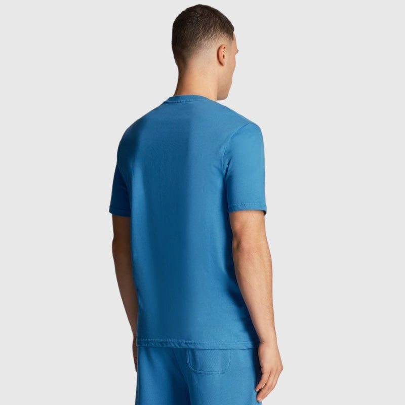 ts400vog-w584 plain t-shirt short sleeve lyle & scott polo spring blue back