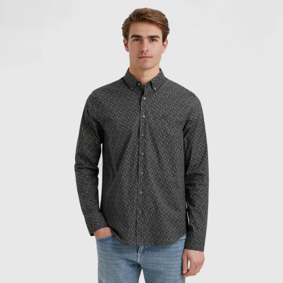 VSI2508202-5073 Vanguard Shirt Print On Poplin Stretch Sky Captain