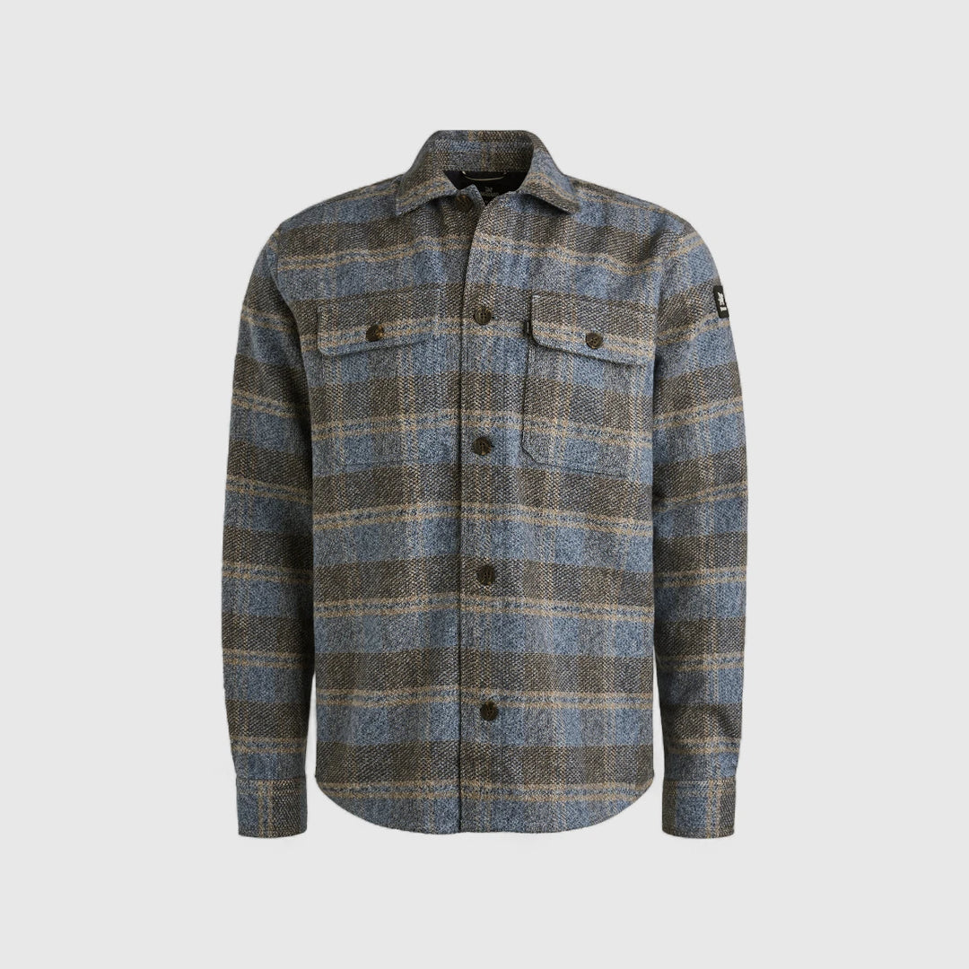 VSI2509233-5279 Vanguard Overshirt Check Brushed Mouline Bering Sea / Blauw