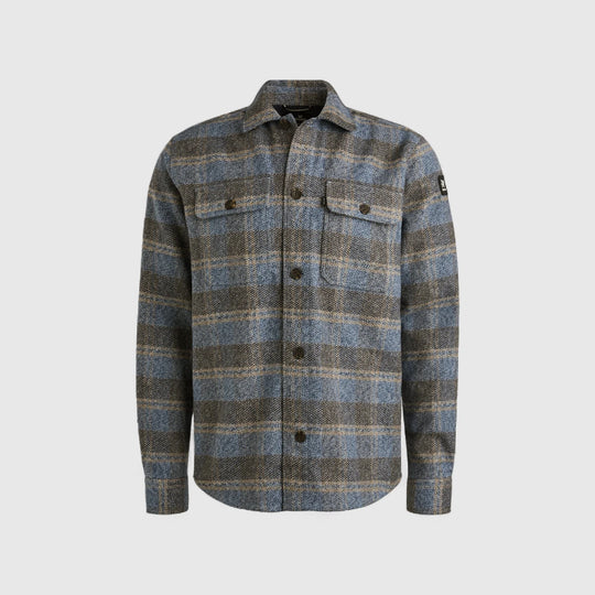 VSI2509233-5279 Vanguard Overshirt Check Brushed Mouline Bering Sea / Blauw