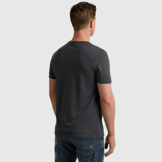 Short Sleeve Round Neck Jersey Structure Stripe T-Shirts