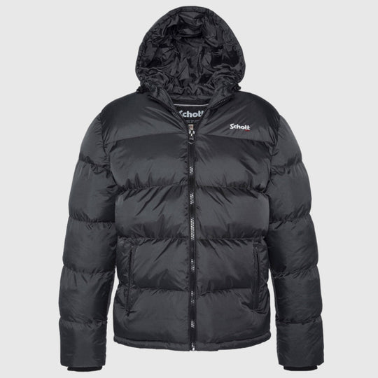 idaho2-anthracite hooded puffer jacket schott nyc winter jas crop4