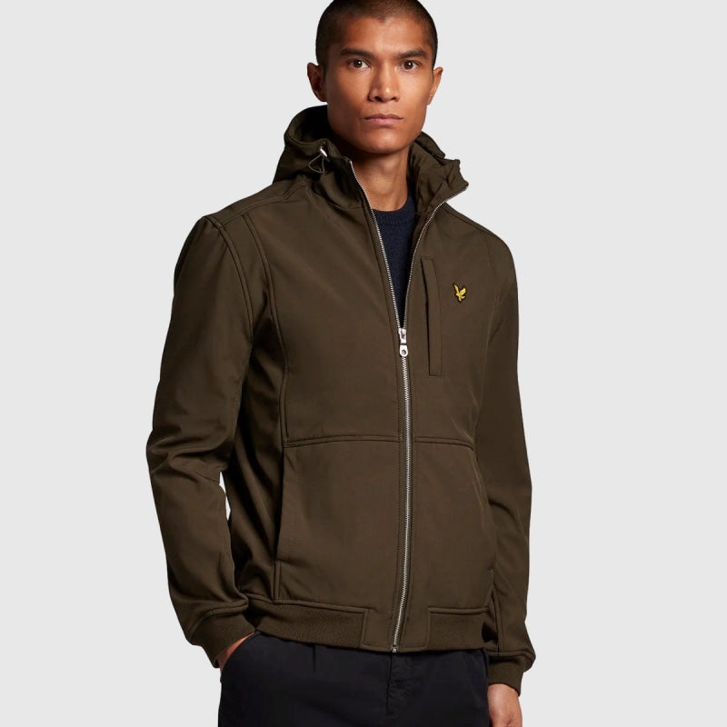 jk1214v w485 fleece lined softshell jacket lyle & scott jack olive