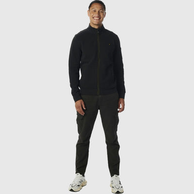 Sweater Full Zipper Double Layer Jacquard Stretch