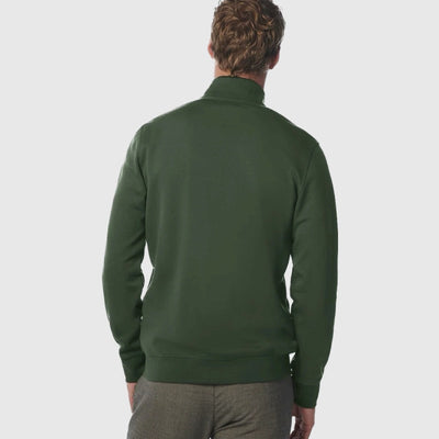 21180921 052 sweater full zipper no excess vest sweater dark green back
