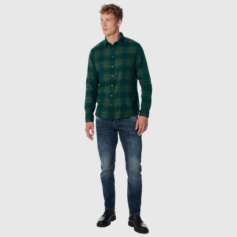 21430929sn 052 shirt check no excess dark green crop2