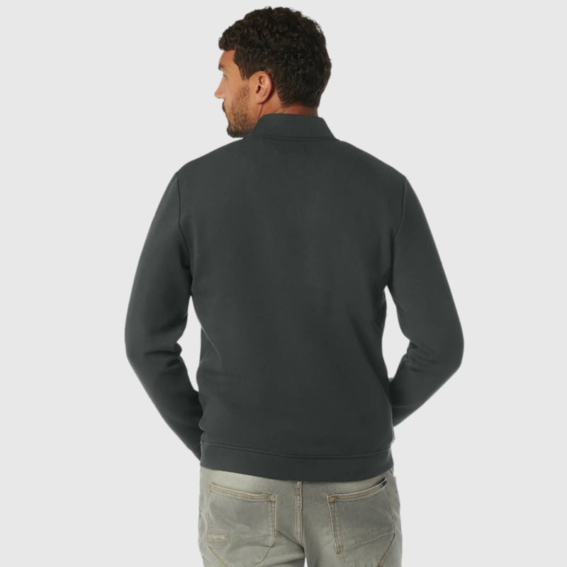 23100106sn-124 sweater full zipper melange no excess vest sweater back