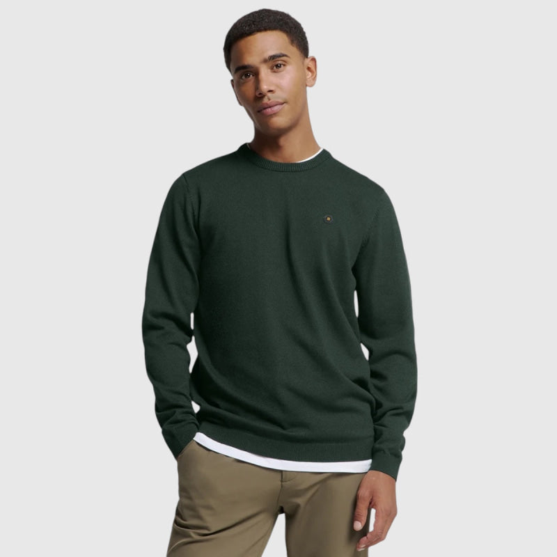 25210880SN-052 No Excess Pullover Two-Tone Melange and Comfortable Fit