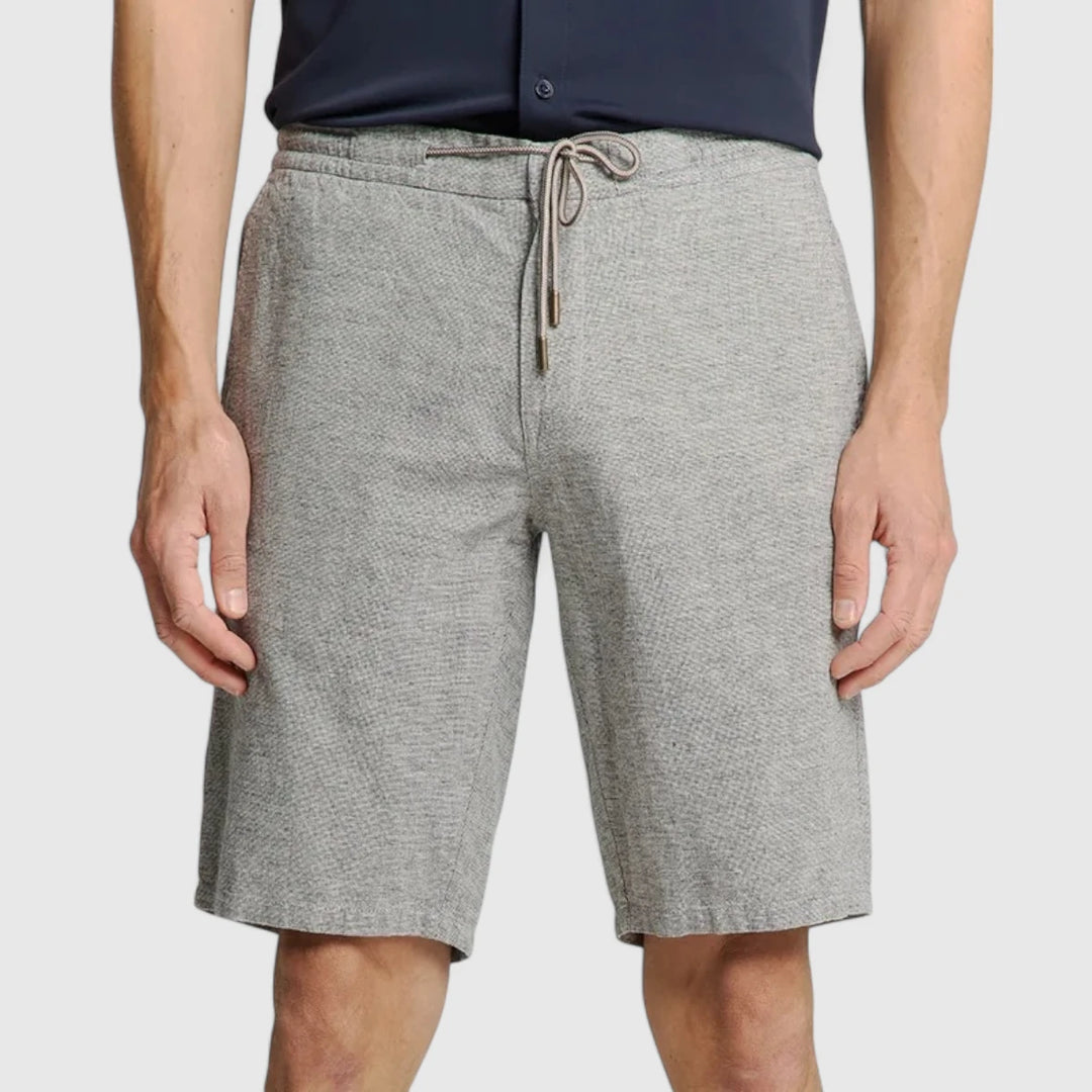 278190311-096 No Excess Short With Linen Melange Deep Blue