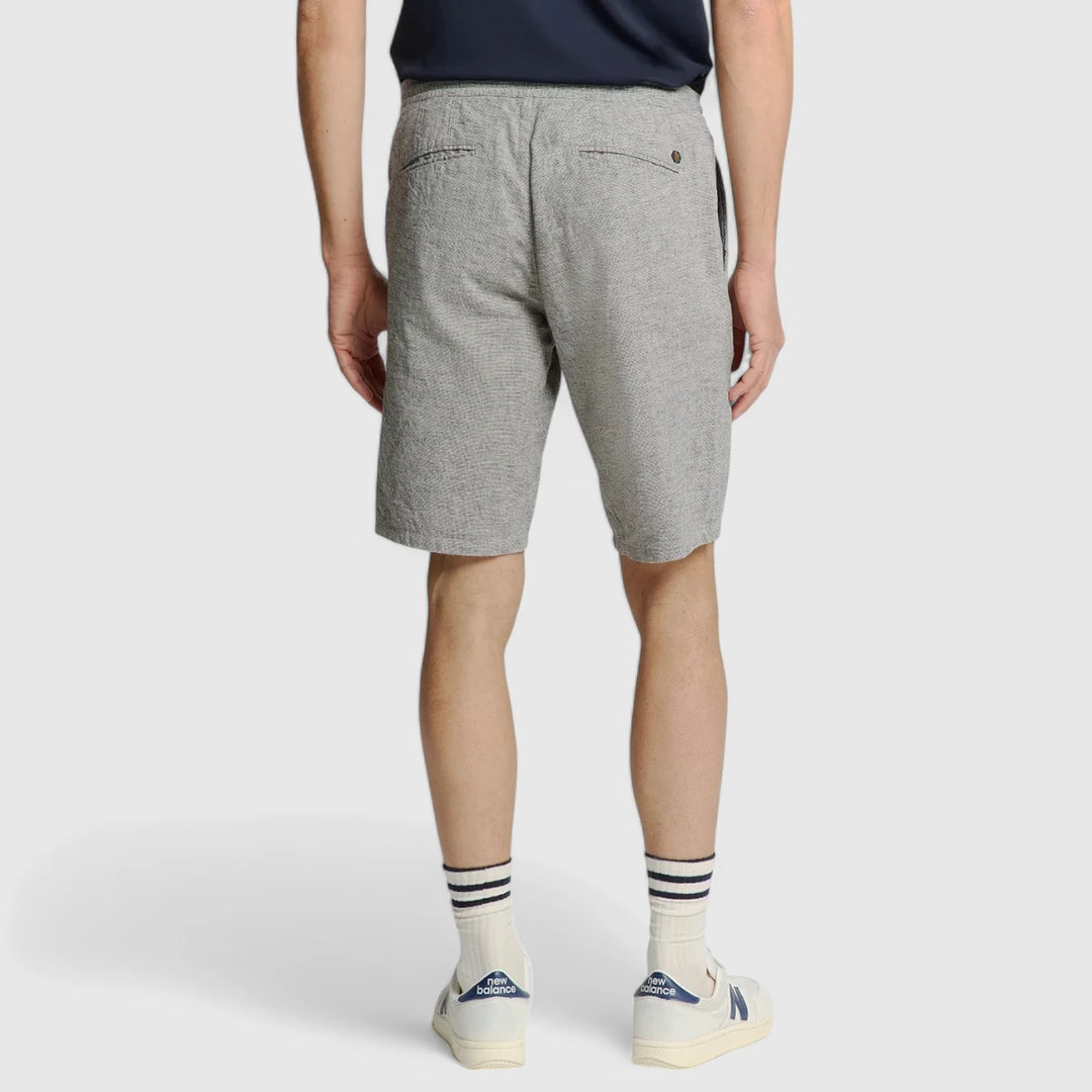 278190311-096 No Excess Short With Linen Melange Deep Blue