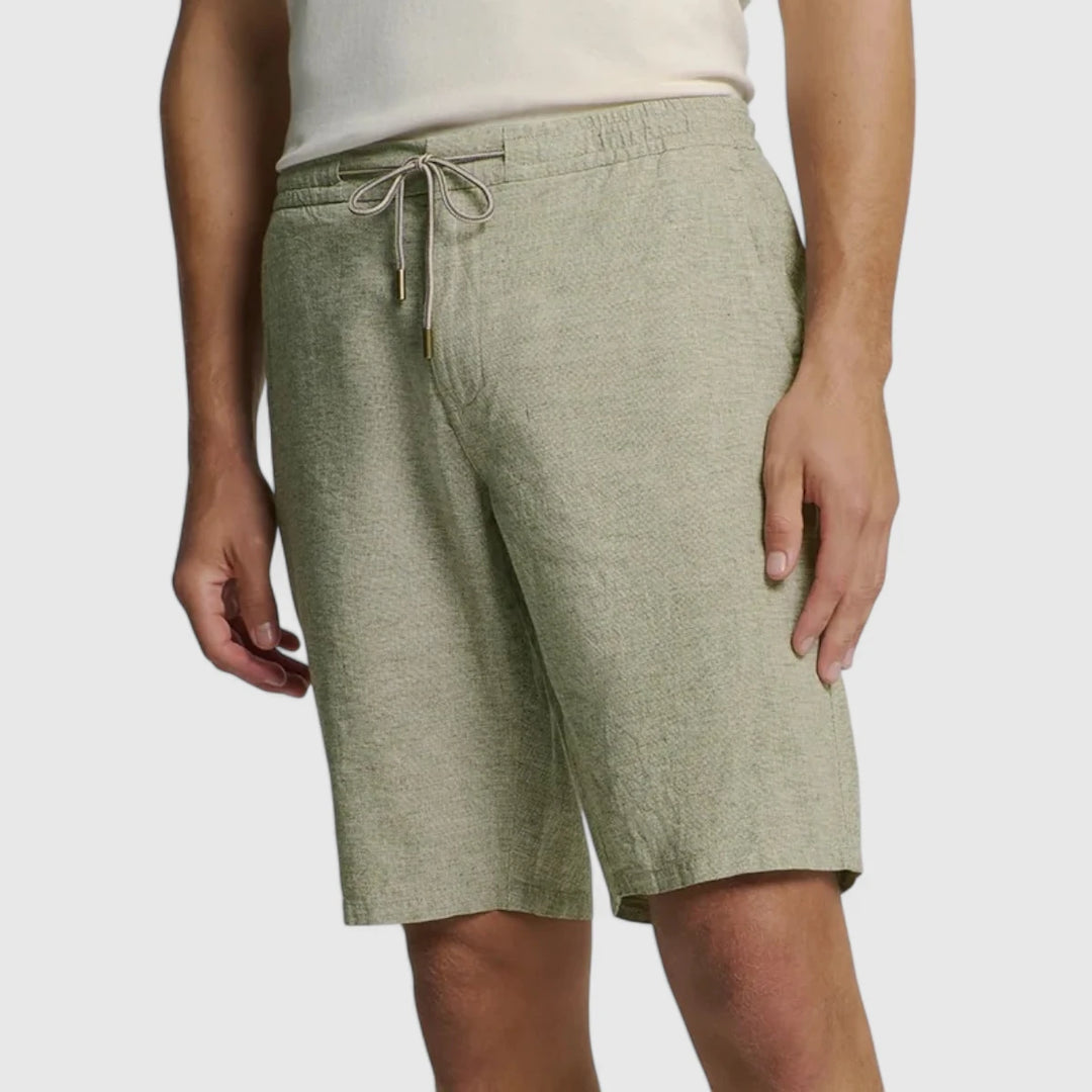 278190311-186 No Excess Short With Linen Melange Dark Moss