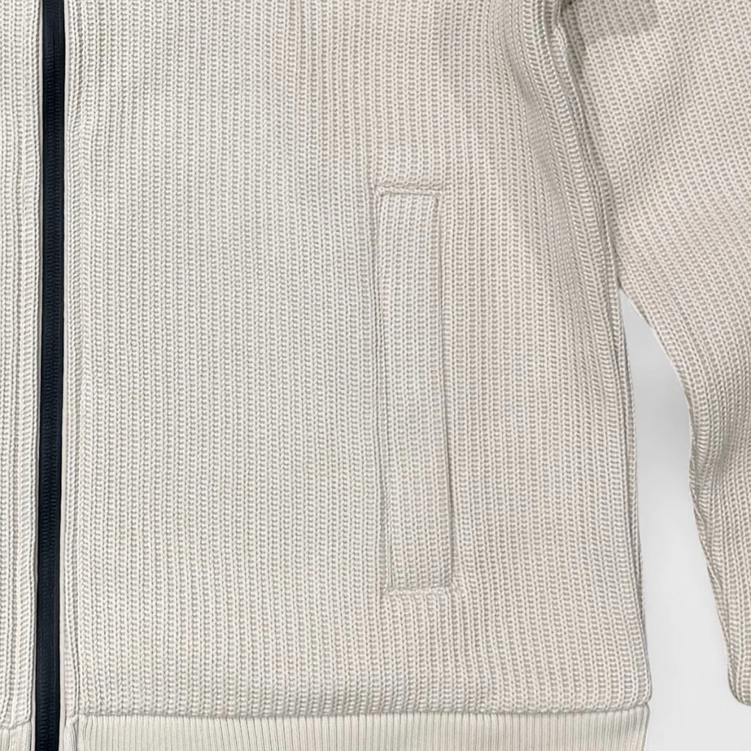 29100960-013 No Excess Sweater Full Zip Stand Up Collar Bonded Knit Kit / Creme