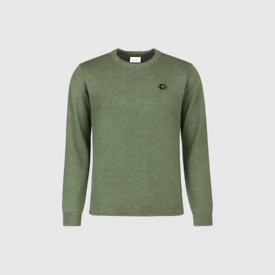29210880SN-197 No Excess Knitwear Pullover Crewneck 2 Coloured Melange Light Moss / Licht Groen