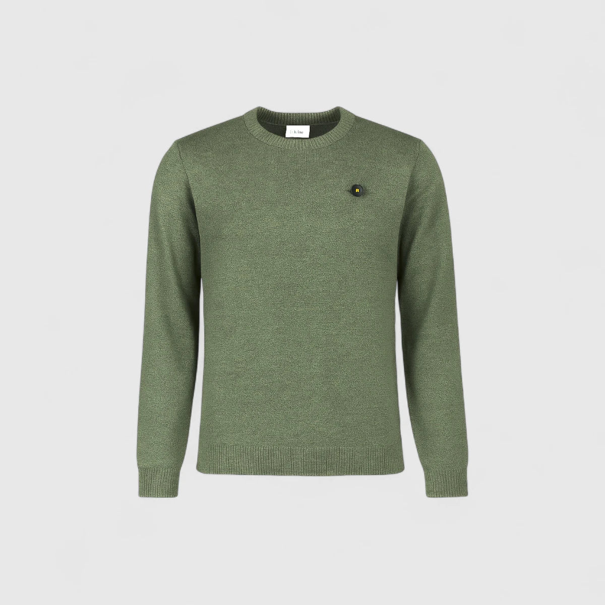 29210880SN-197 No Excess Knitwear Pullover Crewneck 2 Coloured Melange Light Moss / Licht Groen