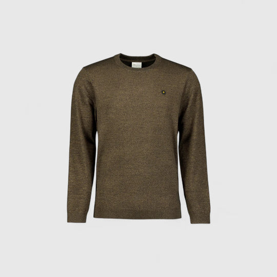 29210880SN-044 No Excess Knitwear Pullover Crewneck 2 Coloured Melange Taupe