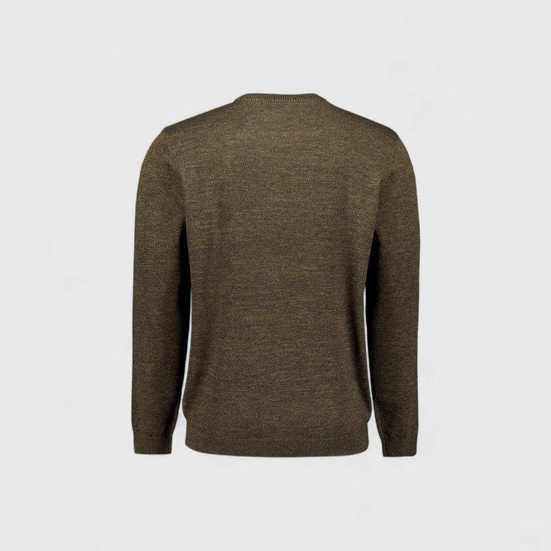 29210880SN-044 No Excess Knitwear Pullover Crewneck 2 Coloured Melange Taupe