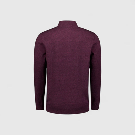 29210885SN-164 No Excess Pullover Half Zipper 2 Coloured Melange Dark Wine / Rood