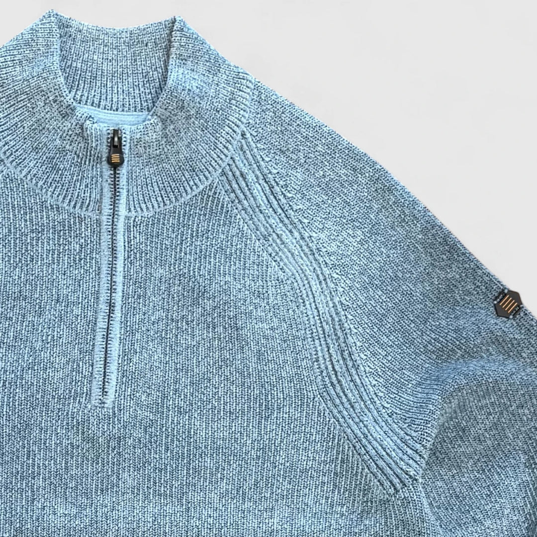 29210967SN-138 No Excess Pullover Half Zip 2 Colored Chenille Dusty Blue