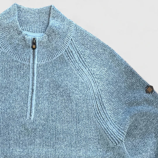 29210967SN-138 No Excess Pullover Half Zip 2 Colored Chenille Dusty Blue