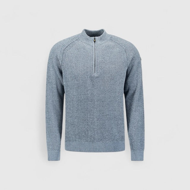 29210967SN-138 No Excess Pullover Half Zip 2 Colored Chenille Dusty Blue