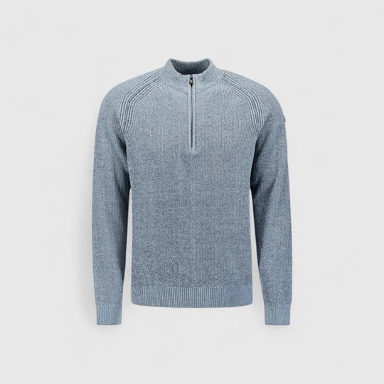 29210967SN-138 No Excess Pullover Half Zip 2 Colored Chenille Dusty Blue