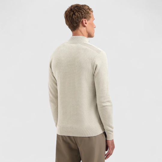 29230813SN-013 No Excess Pullover Half Zip Plated Structure Knit Kit / Ecru