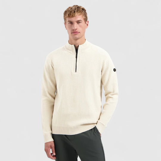 No Excess Pullover Half Zip Rib Variation