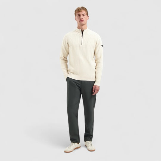 No Excess Pullover Half Zip Rib Variation