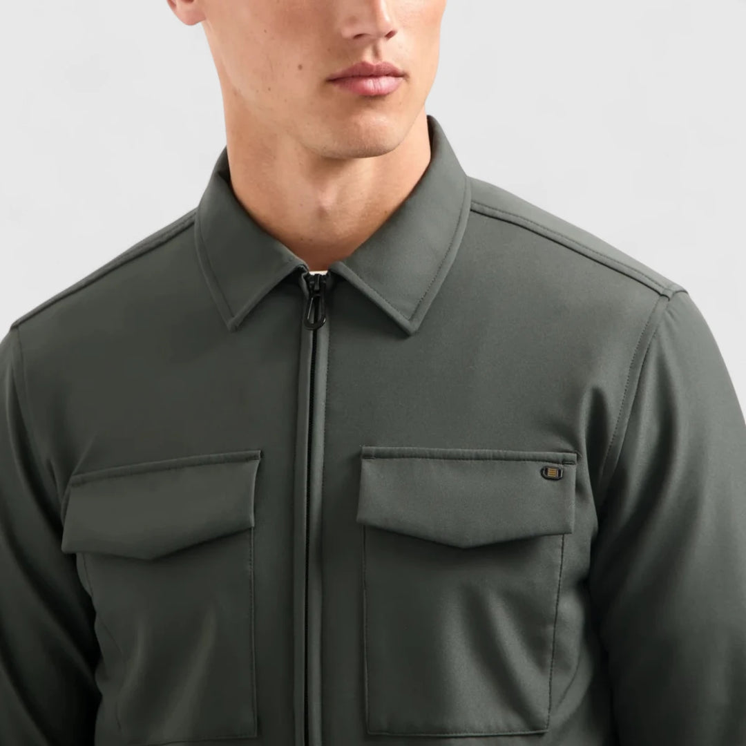 29510804-124 No Excess Overshirt Sedoc Travel Dark Steel