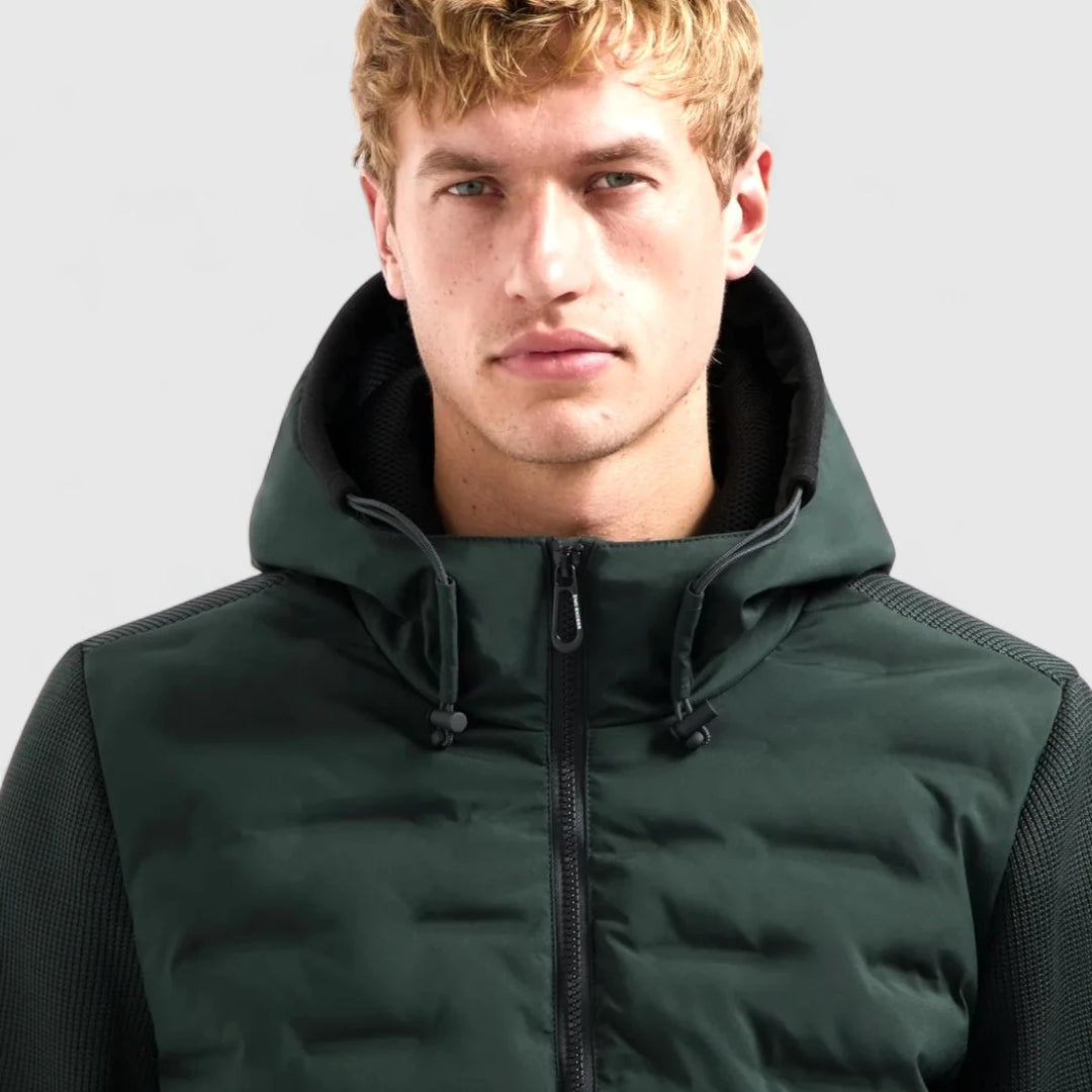 29630819SN-124 No Excess Jacket Short Fit Sealed Hooded Knitted Mix Dark Steel