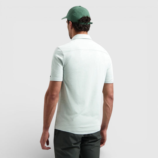 31420281SN-057 No Excess Korte Mouw Overhemd In Melange Jersey Stretch Sea Green / Groen