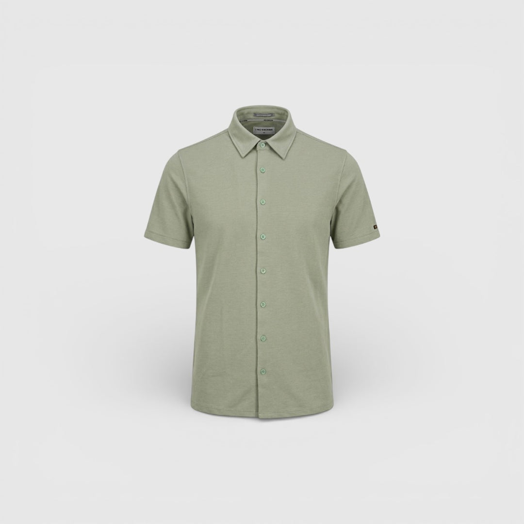 No Excess Overhemd met Korte Mouwen van Twill Jersey