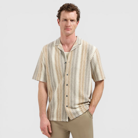 31490305-013 No Excess Overhemd Korte Mouw Jacquard Kit