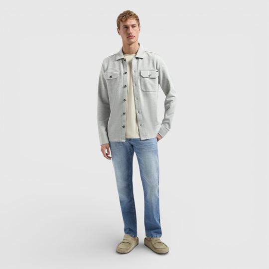 31580144-102 No Excess Overshirt Jersey Twill Grey Melange