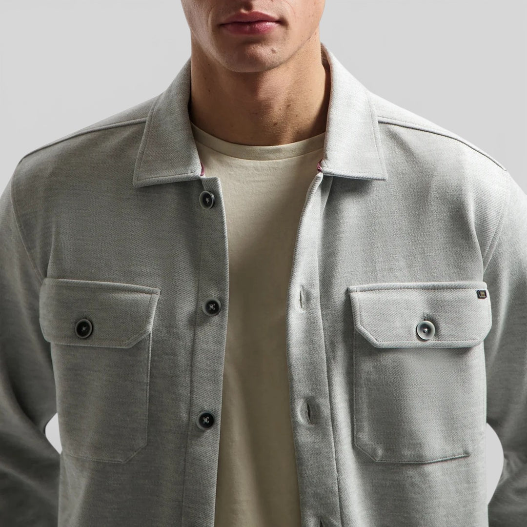 31580144-102 No Excess Overshirt Jersey Twill Grey Melange