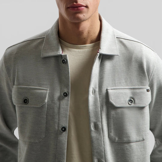 31580144-102 No Excess Overshirt Jersey Twill Grey Melange